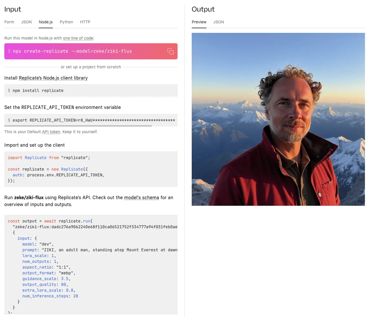 Run your new fine-tuned model with Node.js