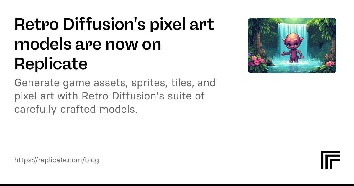 Retro Diffusion's pixel art models are now on Replicate