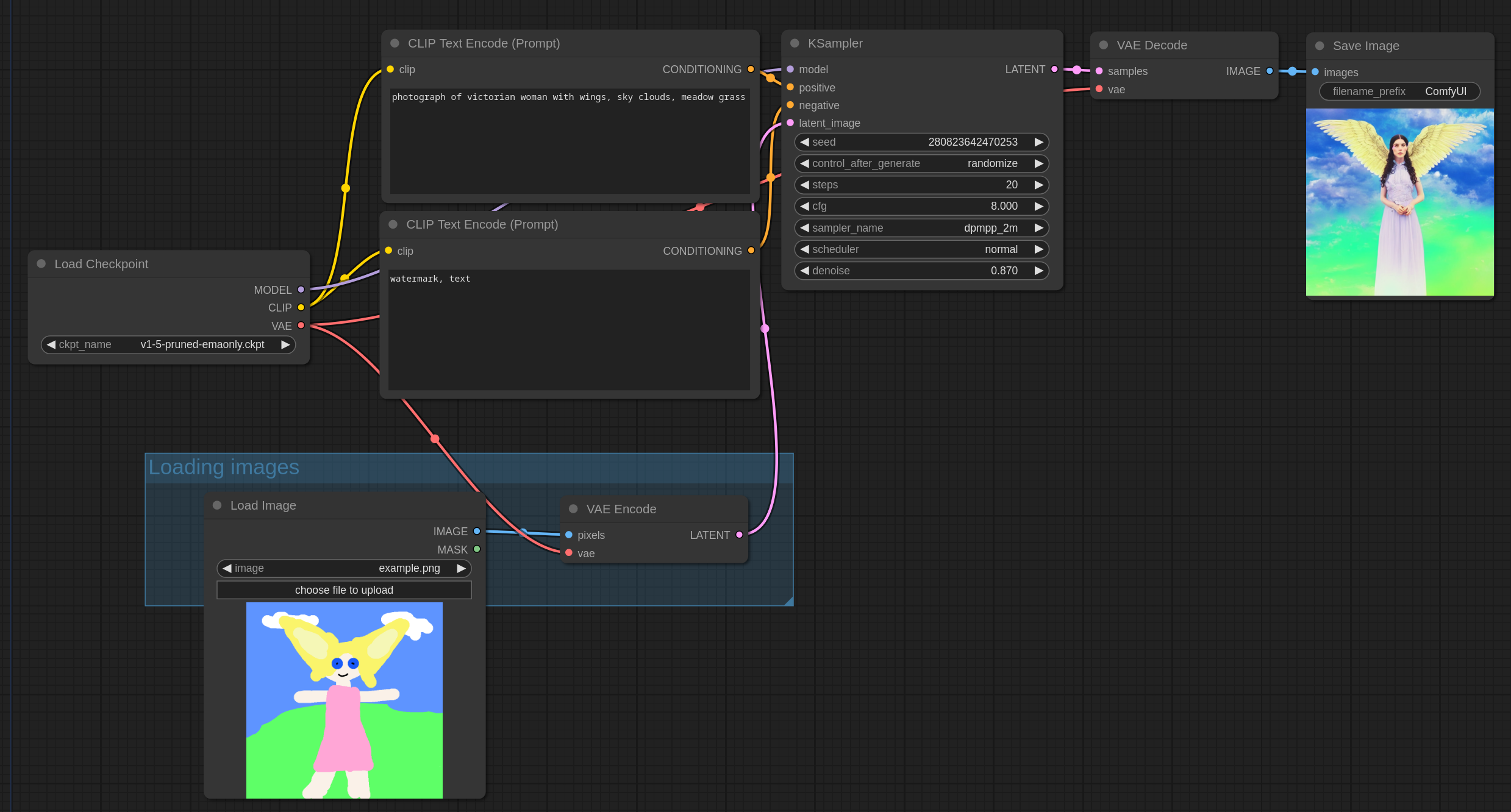 A screenshot of a ComfyUI workflow