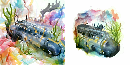 comparison to original model for watercolor submarines