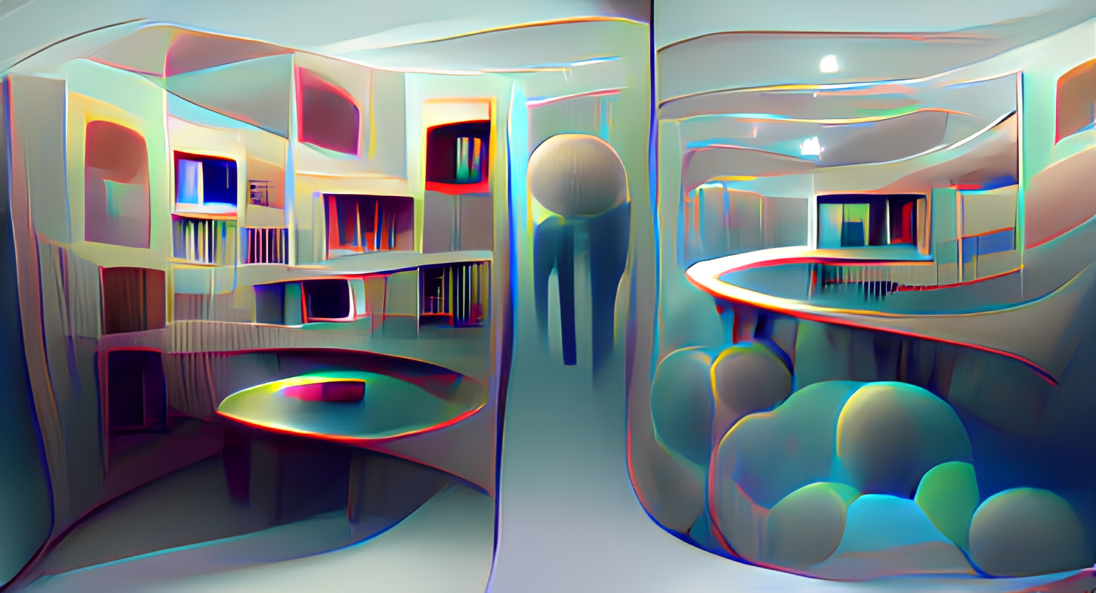 Uncanny Spaces by pixray, upscaled with swinir